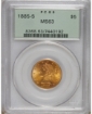 1885S $5 Liberty Half Eagle MS63